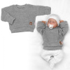 Baby Nellys Rastúci oversize pletený svetrík pre bábätko, sivý, 56/62 (0-3m)