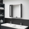 vidaXL LED kúpeľňová zrkadlová skrinka žiarivá sivá 62x14x60 cm - Sivá - 69717-24521