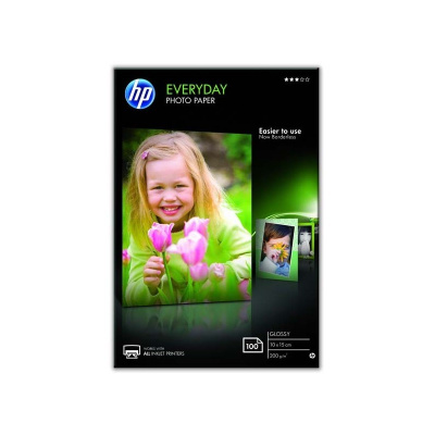 HP Everyday Photo Paper, Glossy, foto papier, lesklý, biely, 10x15cm, 4x6", 200 g/m2, 100 ks, CR757A, atramentový