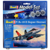 Revell F/A-18E Super Hornet Model Set lietadlo 1:144, 63 dielov + farby + lepidlo + štetec (REVELL F/A-18E Super Hornet 1:144, 12,7x9,3cm, LEVEL 3, Model No.: 63997)