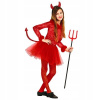 KOSTÝM MALEJ DIABOLKY DIABLICA ČERVENÁ HALLOWEEN KOSTÝM 158