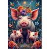 ALIPSON Puzzle Prasacia rodinka na prechádzke 1000 dielikov