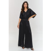 Makadamia Dámsky spoločenský overal M884 čierny metalický materiál Čierna M