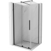 Mexen Velar, sprchový kút s posuvnými dverami 90(dvere) x 75(stena) cm, 8mm číre sklo, čierna matná, 871-090-075-01-70