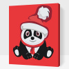 Vymalujsisam.sk Maľovanie podľa čísiel - Vianočná panda Veľkosť: 40x50cm, Rám: Na drevenej doske