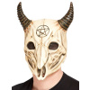 Maska - LEBKA SATANSKÉHO BARANA - béžová na celú hlavu s rohmi, latex