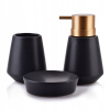 Súprava kúpeľňových doplnkov Bathlab HTWM5650 čierno-zlatá 3 ks