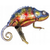 Dekoračný doplnok do záhrady - Chameleon Tanzania kovové sochy figuríny dekorácia (Chameleon Tanzánia kovové SOCHY DEKORÁCIE FÓRKY)