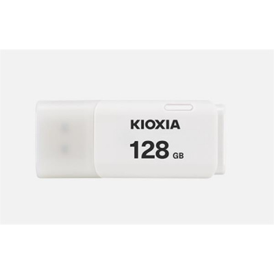 128 GB. USB 2.0 kľúč . KIOXIA Hayabusa U202, biely LU202W128GG4