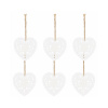 Springos Vianočné drevené ozdoby - srdce, sada 6ks
