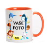 HRNČEK S FOTKOU FAREBNÝ RÁMIK ZVIERATKÁ 1 350 ML FOTOPOŠTA Farba: ORANŽOVÝ
