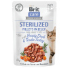 Brit Care Cat kapsičky pre sterlizované mačky, filety v želé kačka a morka 85 g