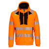 PORTWEST HI-VIS DX477 / Reflexná fleecová mikina s kapucňou - HV oranžová/čierna XXL