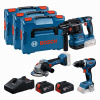 BOSCH GSR+GBH+GWS+2xGBA 5.0 Ah+GAL 18V-40 Professional súprava 3ks 18V náradia 0615A5009G