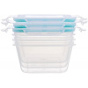 Dóza MagicHome Lunchbox set YH373, sada 3 ks, 600 ml, 135x135x75 mm, štvorcová, Clip