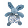 Plyšový zajačik na maznanie Bunny Comforter Blue Doudou et Compagnie v darčekovom balení modrý 18 cm od 0 mes