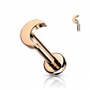 Titánová labreta s vnútorným závitom Mesiac Farba: Rosegold, Dĺžka / priemer: 8 mm