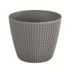 kvetináč 21,8cm SPLOFY DSP220-405U sivý plastový PROSPERPLAST