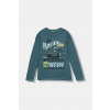 Detská bavlnená košeľa s dlhým rukávom United Colors of Benetton 3PCMC10QL.G.seasonal tyrkysová 130