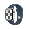 Apple Watch SE GPS 40mm Silver Aluminium Case with Storm Blue Sport Band - S/M MRE13QC/A