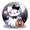 CUKROVÁ TLAČ jedlý obrázok na tortu Cukrová hmota Halloween Hello Kitty 3 + MENO