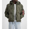 ALPHA INDUSTRIES BUNDA HOODED LOGO PUFFER DARK OLIVE XXL