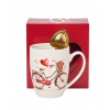 Porcelánový hrnček s infúzorom „srdce“ DUO SRDCE Bicykel 360 ml