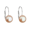 Evolution Group Strieborné náušnice visiace s oranžovou riečnou perlou 21044.3