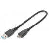 DIGITUS Digitus AK-300117-003-S USB kábel USB 3.2 Gen 1 (3.1 Gen 1) 0,25 m USB A Micro-USB B Čierna (AK-300117-003-S)