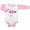 Body dlhý rukáv s vtipným textom Baby Nellys, Já jsem TEN DŮVOD našeho zpoždění, holka 80 (9-12m)