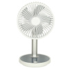 Stolný ventilátor, prenosný, bezdrôtový, USB, s batériou, nastaviteľný, 4 stupne výkonu, LED, 38 cm, biely biela