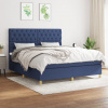 vidaXL Posteľný rám boxspring s matracom modrý 160x200 cm látka - Modrá - 8738-150513