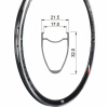 Novatec Rim RWA32C, road, tubeless ready, 622-17, L12:R12, Dynamal, sleeved, anodized black, stickers SKC with Novatec logo (Rim like Jetfly) OEM (440g)