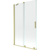 Mexen Velar paraván do vane 2-krídlový posuvný 110 x 150 cm, transparentný, zlatý brúsený - 896-110-000-01-55