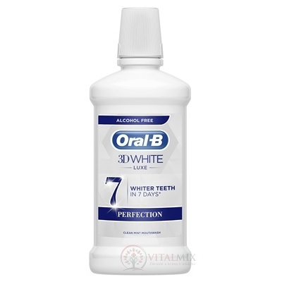 Oral-B 3D WHITE Luxe PERFECTION ústna voda, bez alkoholu 500 ml