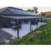 SkloBau Pergola s presklením strechy bezpečnostným sklom 4.4.1 čírym šírka pergoly v metroch: 6,5, výsuv pergoly v metroch: 4