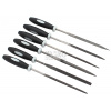 Sada ihlových pilníkov 3 x 140 mm s rukoväťou, 6-dielna sada, XL-TOOLS