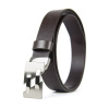 Unisex kožený opasok JOINTS, šírka 3.3cm, Slovenská výroba - Tmavo hnedá