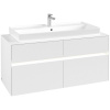 VILLEROY & BOCH Collaro závesná skrinka pod umývadlo na dosku (umývadlo v strede), 4 zásuvky, s LED osvetlením, 1200 x 500 x 548 mm, White Matt, C091B0MS
