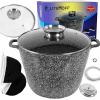 Hrniec, kastrol - Pot 24cm keramická 6,5l mramor kryt XL (Hrniec, kastrol - Pot 24cm keramická 6,5l mramor kryt XL)