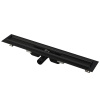 ALCA Podlahový žľab s okrajom pre perforovaný rošt, čierny mat APZ101BLACK-750