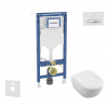 Geberit Duofix Set predstenovej inštalácie, klozetu a dosky Villeroy Boch, tlačidla Sigma50, DirectFlush, SoftClose, CeramicPlus, alpská biela SANI11CK3117