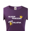 Dámske tričko nie som princezná, som cyklistka, Barva Fialová, Velikost M, Canvas Dámské tričko s krátkým rukávem Bezvatriko.cz 0337