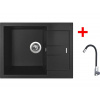 Sinks AMANDA 650 Metalblack + Elasta nerez/čierná