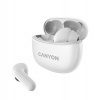 Canyon TWS-5, True Wireless Bluetooth slúchadlá do uší, USB-C nabíjanie, nabíjacia stanica v kazete, biele CNS-TWS5W