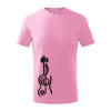 Husľový kľúč gitara - Tričko detské bavlnené - 104-110cm / 3-4 roky ( Ružová )