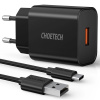 Choetech rýchlonabíjačka Quick Charge 3.0 18W 3A + USB kábel - USB typ C 1m čierny (Q5003)