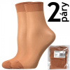 NYLON SOCKS 2 páry 20 DEN punčochové ponožky Lady B - SÁČEK Opál UNI 2 páry