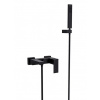 BESCO MODERN / VARIUM batéria vaňová nástenná so sprchovým setom, rozteč 15cm, čierna, BW-MVS-CZ