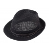 Fiebig - Headwear since 1903 Trilby Raffia - čierny slamený klobúk s koženou stuhou Veľkosť: 55 cm (S)